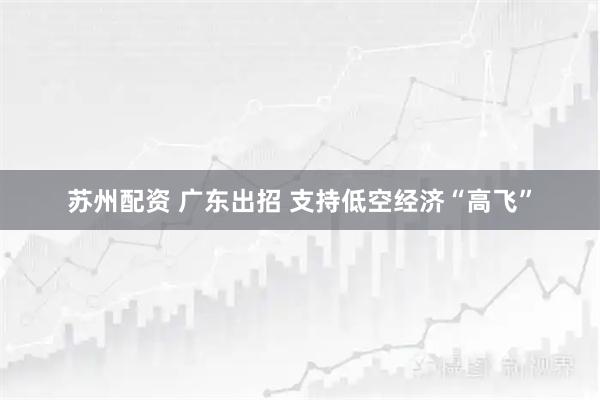 苏州配资 广东出招 支持低空经济“高飞”