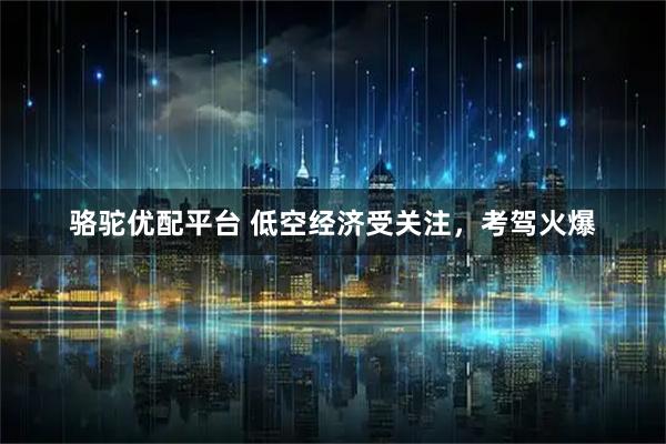 骆驼优配平台 低空经济受关注，考驾火爆